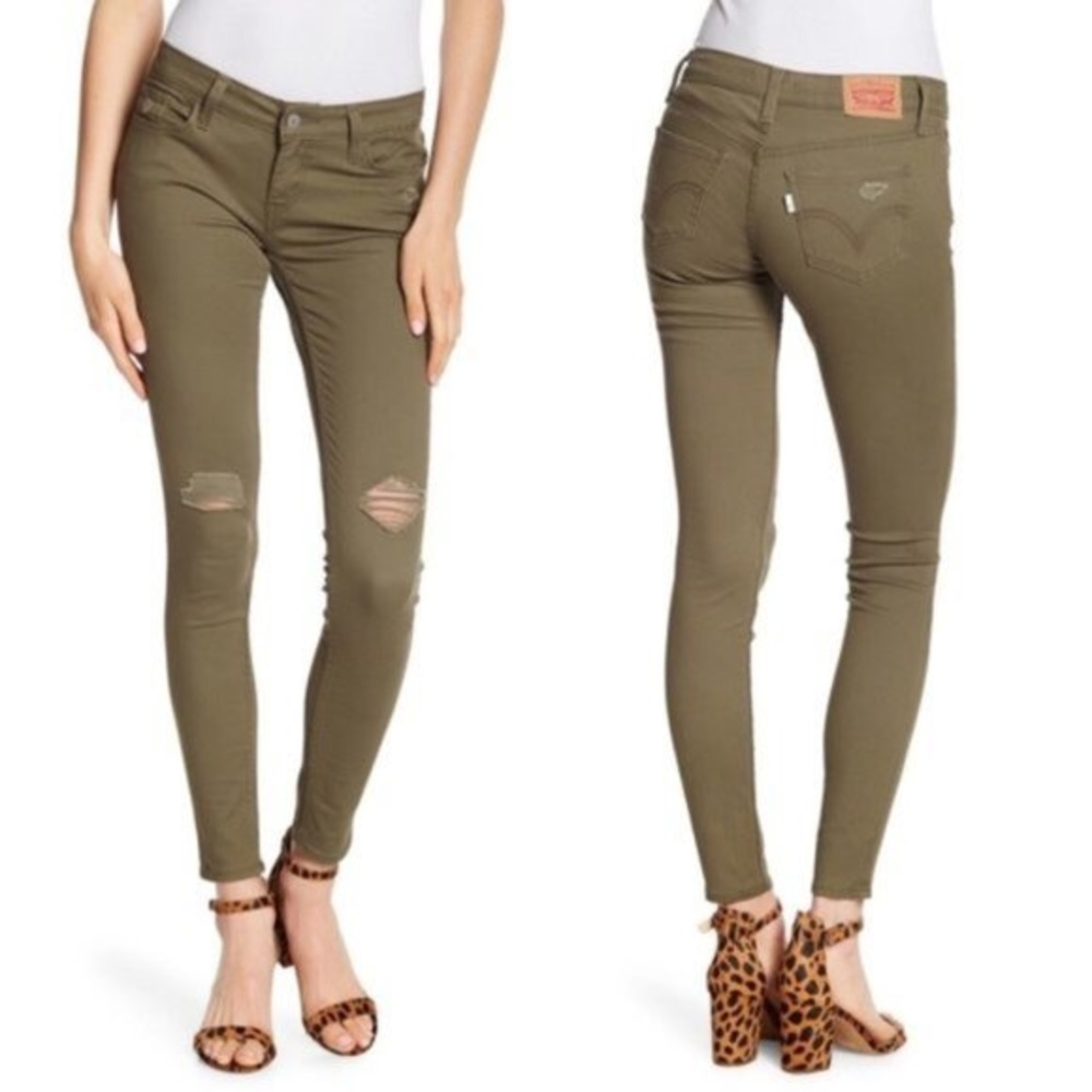 Levi 535 Super Skinny Green Jeans